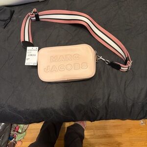 Marc Jacobs Pink Belt Bag with Striped Strap